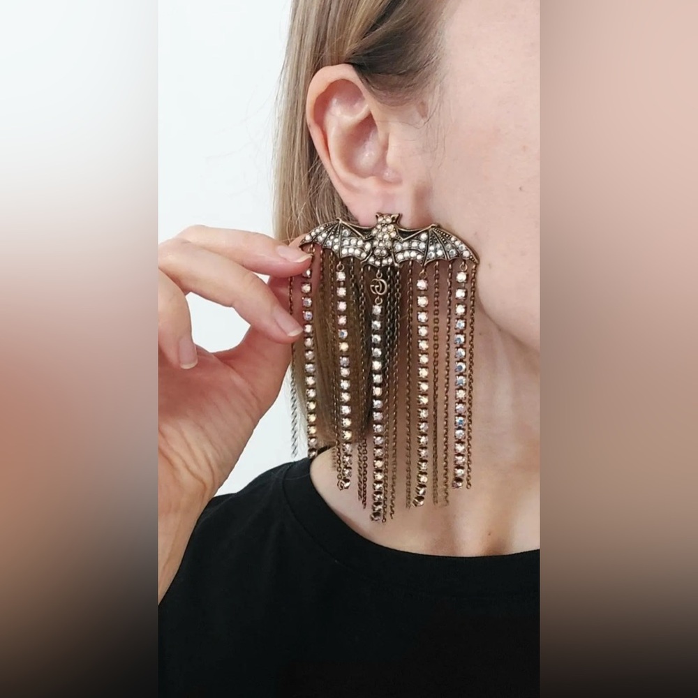 SOLD Gucci Gold and Silver Chandelier Earrings